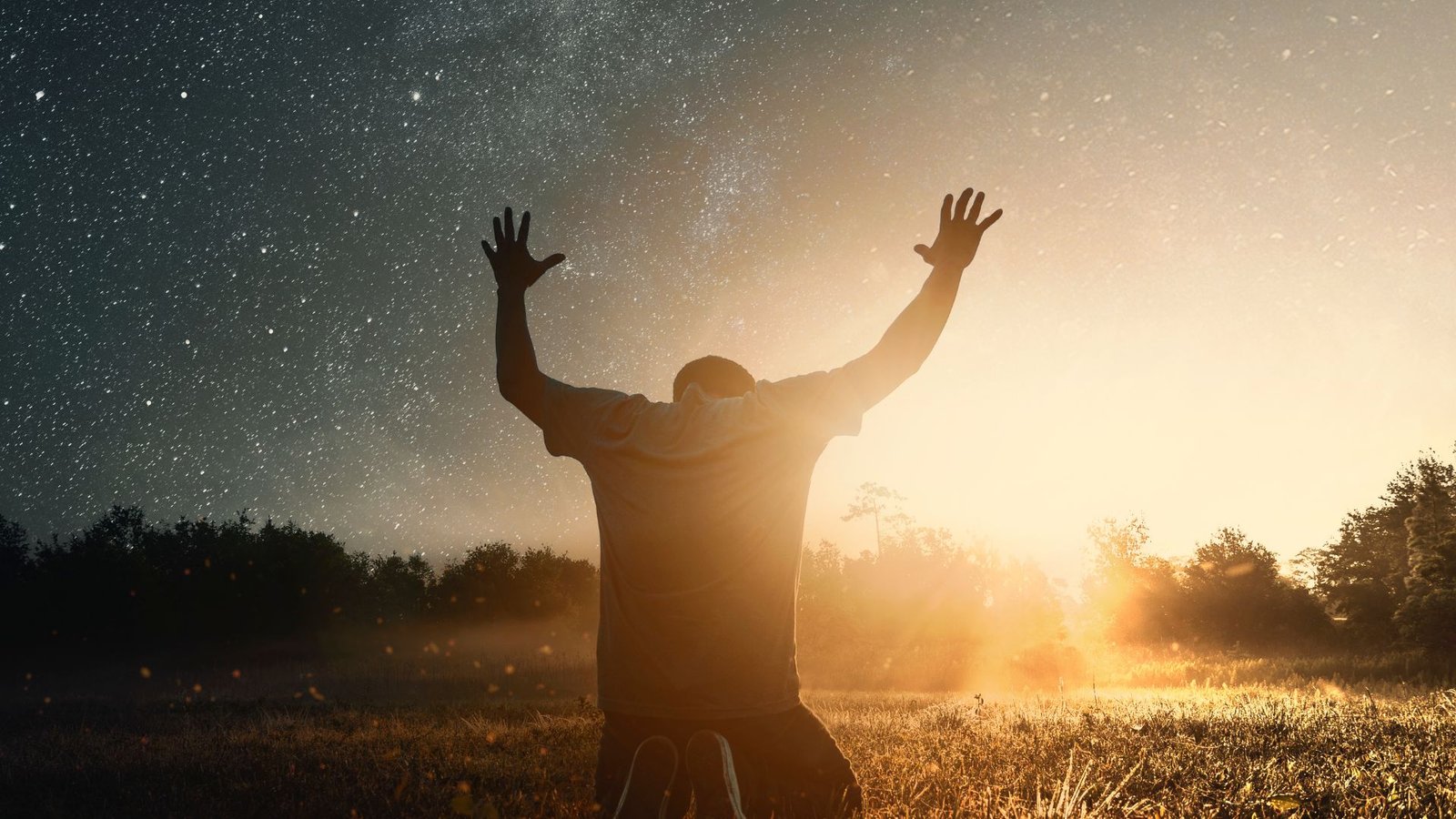 A lone person, perhaps seen from behind or from a distance, standing pnt.